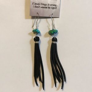 Black and turquoise earrings